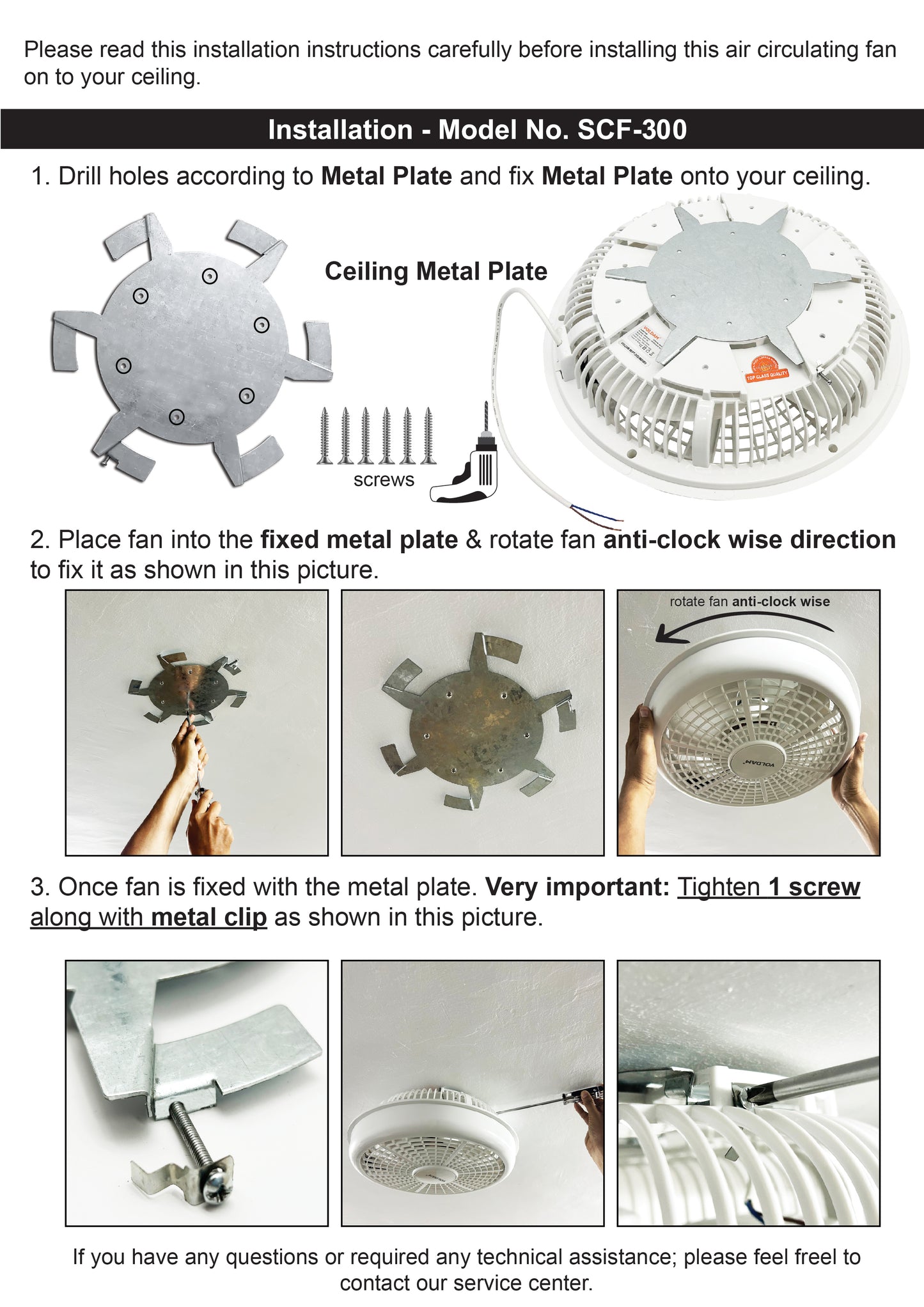 Installation Guide Air Circulating Fan