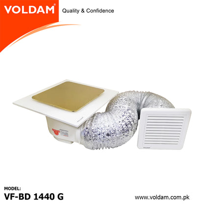 Voldam Innovative European Design Ceiling Mount Exhaust Fan Golden SS