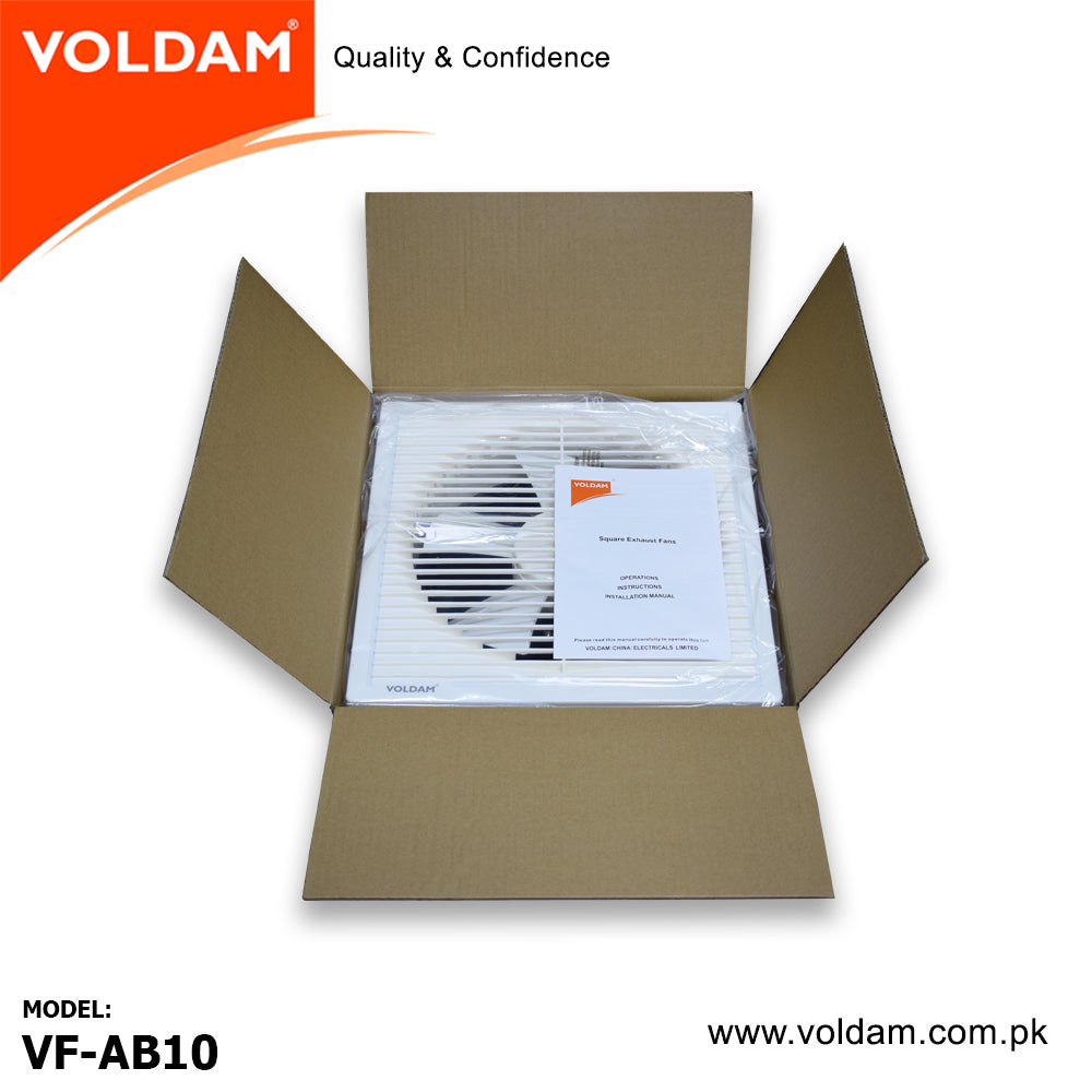 Voldam Full Plastic Grille Square Exhaust Fan