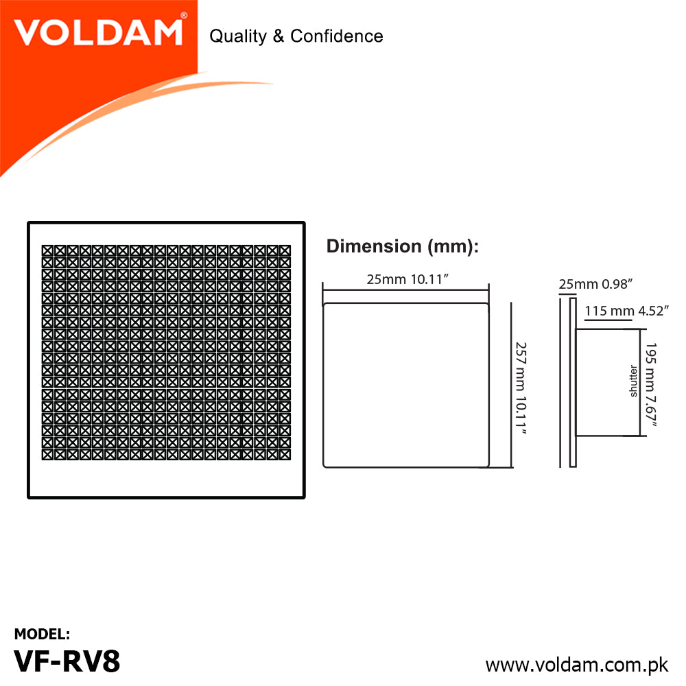 Voldam European Diamond Cut Design Exhaust Fan