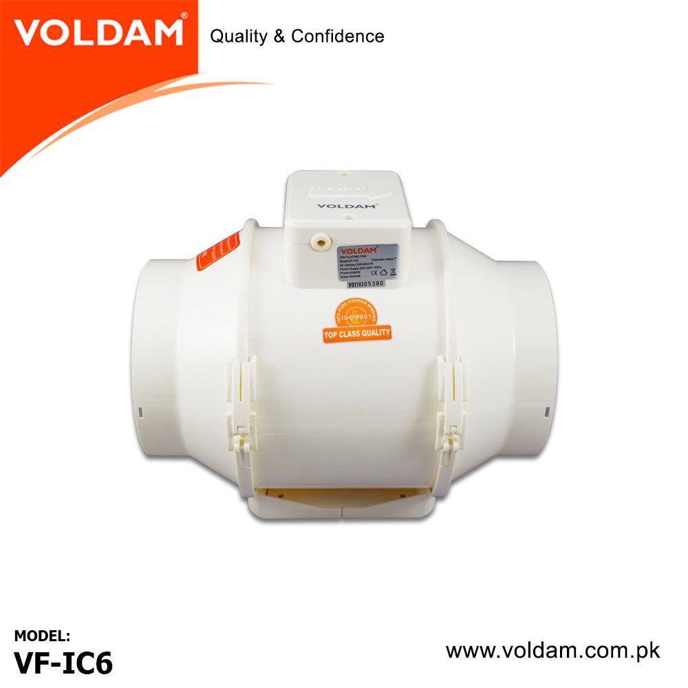 Voldam Mixed Flow In-Line Duct Fan