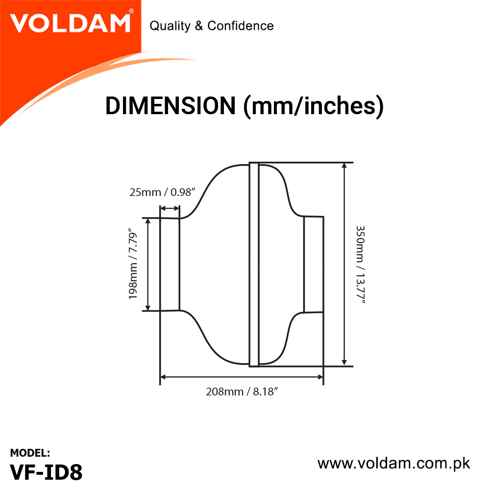 Voldam Centrifugal In-Line Duct Fan