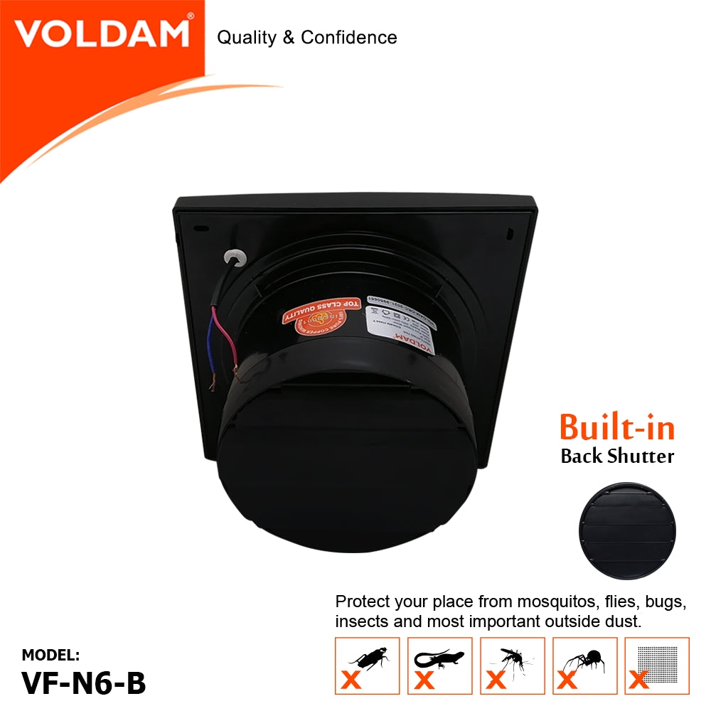 Voldam Slim, Unique & Stylish Exhaust Fan Elegant Black