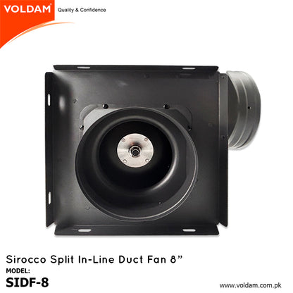 Voldam Sirocco Split In-Line Duct Fan 8"