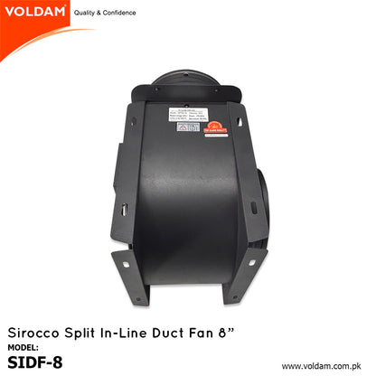 Voldam Sirocco Split In-Line Duct Fan 8"