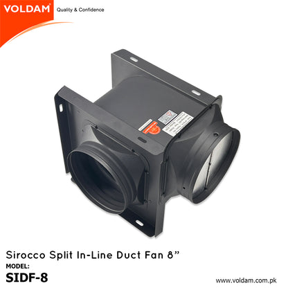 Voldam Sirocco Split In-Line Duct Fan 8"