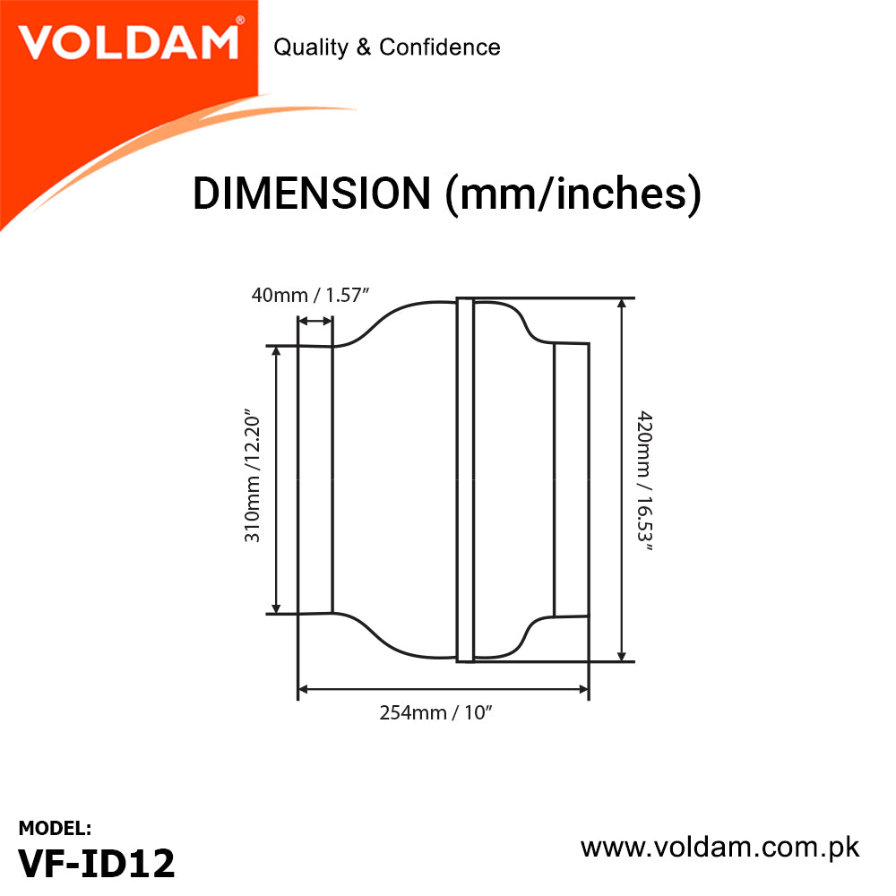 Voldam Centrifugal In-Line Duct Fan