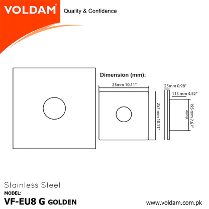 Voldam European Design Exhaust Fan Golden SS