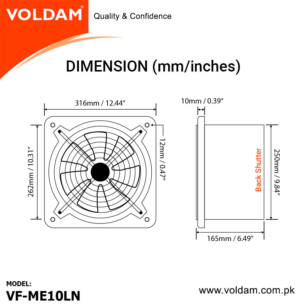 Voldam Powerful Metal Exhaust Fan